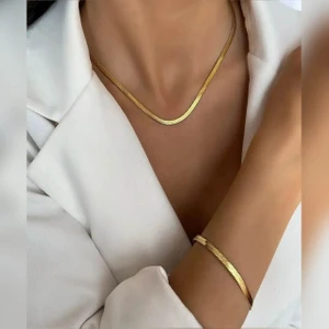 The Steel Ezme İtalyan Gold Çelik Kolye ve Bileklik Seti