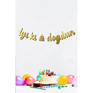 Iyi Ki Doğdun Doğum Günü Banner Kaligrafi Banner Yazı Gold