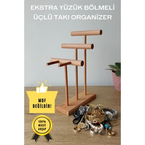 K&G Foot Rest Takı Organizer Ahşap Takı Askısı 30 cm Takı Standı Yüzük Kolye Askısı Takı ve Aksesuar Düzenleyici