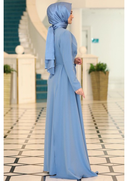Adel Tesettür Abiye Bebe Mavi modelleri