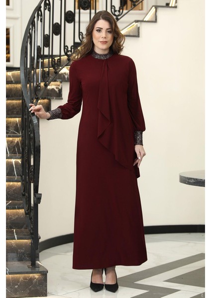 Efsane Tesettür Elbise Bordo