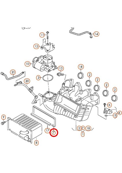 Vw Passat B6 B7 1.4 Tsi Emme Manifold Contası Kare Orijinal modelleri