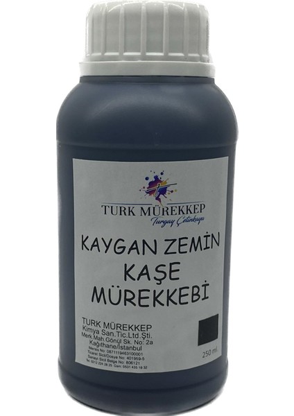 Turk Mürekkep Kaygan Zemin Kaşe Mürekkebi Siyah 250 Ml.