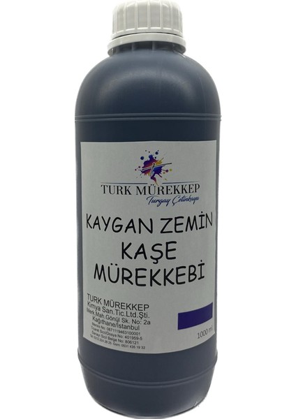 Turk Mürekkep Kaygan Zemin Kaşe Mürekkebi Mavi 1000 Ml.