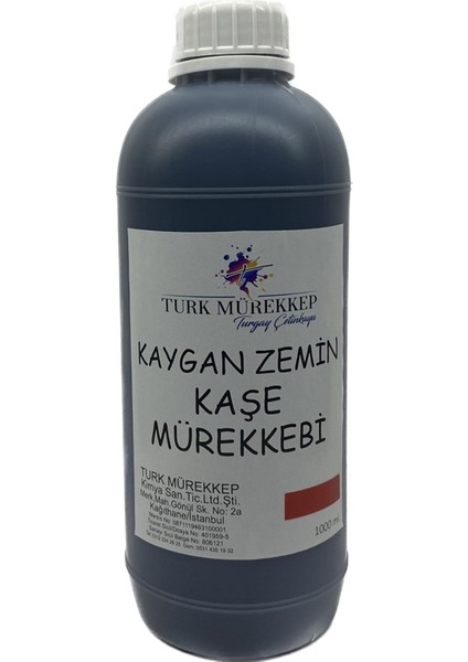 Turk Mürekkep Kaygan Zemin Kaşe Mürekkebi Kırmızı 1000 Ml.