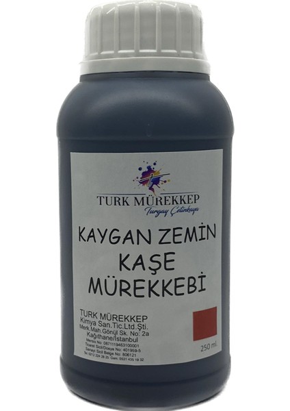 Turk Mürekkep Kaygan Zemin Kaşe Mürekkebi Kırmızı 250 Ml.