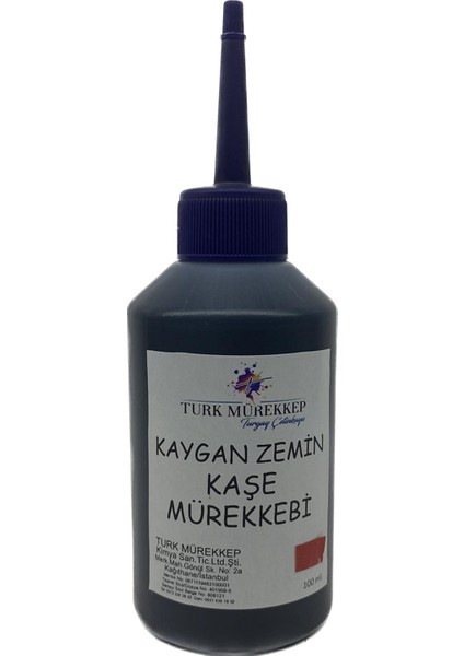 Turk Mürekkep Kaygan Zemin Kaşe Mürekkebi Kırmızı 100 Ml.