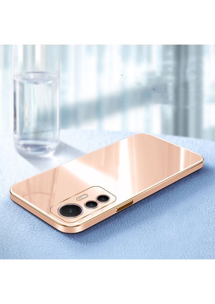 Xiaomi Mi 12 Lite Kılıf Golden Silikon Kılıf Rose Gold fiyatları
