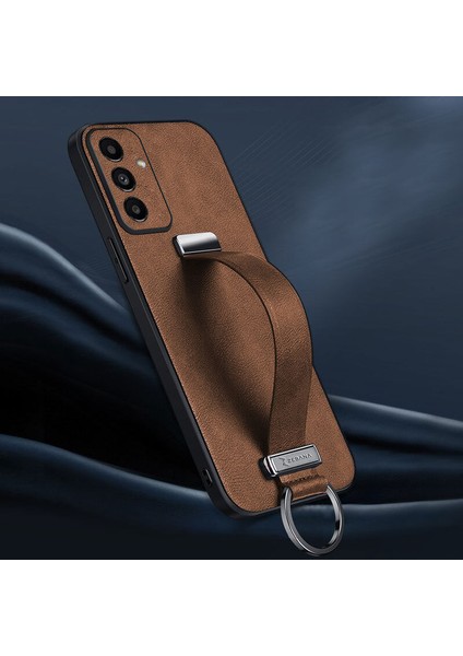 Samsung Galaxy A14 5g Kılıf Zebana Classic Deri Kılıf Kahverengi