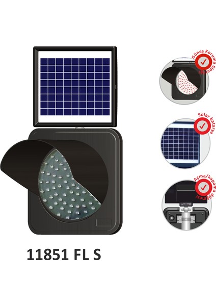 Solar Led'li SİPERLİKLİ LAMBA ( Ø300 mm )