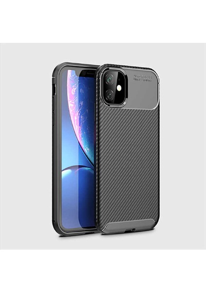 Apple iPhone 11 Kılıf Karbon Görünümlü Silikon Kapak-Ankacep