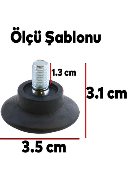 Bingo Rotil Ayakları M8 Civatalı Mm Siyah Profil Ayağı 3 Cm (10 Adet) fiyatları