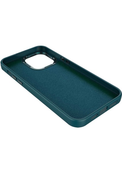 Casestreet Apple iPhone 14 Pro Max Kılıf Luna Buton Tuşlu Soft Silikon Koyu Yeşil