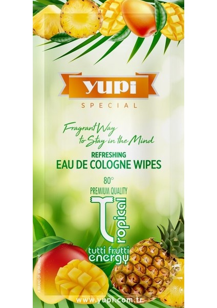 Yupi Tropikal 80° Kolonyalı Mendil 25'li fiyatları
