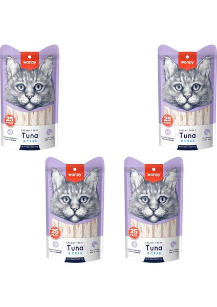 Ton Balığı & Yengeç Sıvı Kedi Ödül Maması 25X14 gr x 4 Adet