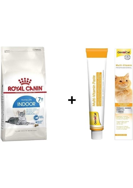 Indoor 7+ Yaşlı Kuru Kedi Maması 1,5 kg + Gimcat Multivitamin 100 gr