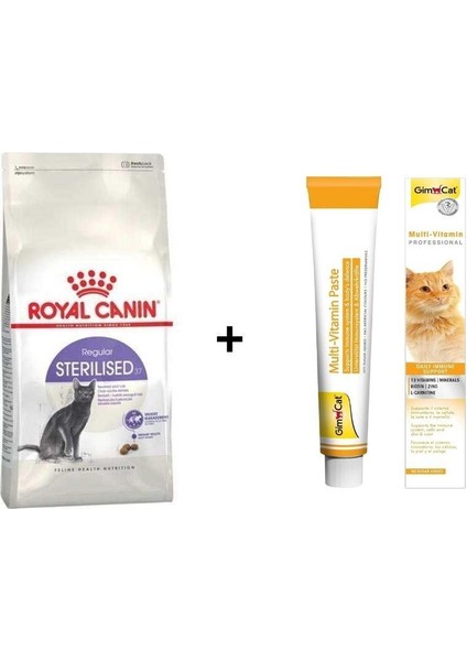 Sterilised Kısır Kedi Maması 15 kg + Gimcat Multivitamin 100 gr