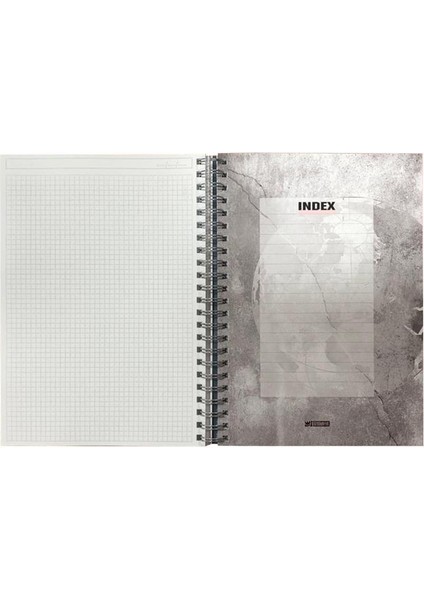 Özgün Defter Özgün Time Is Money A4  Plastik Kapak Spiralli Defter 160 Yaprak Çizgili 4 Bölmeli