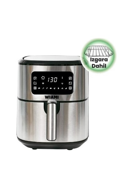 Airfryer 6.5 L Akıllı Yağsız Hava Fritözü Metallic