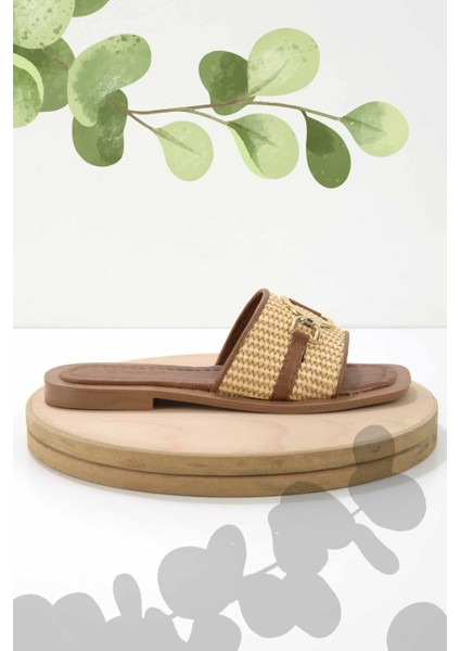 Bej Taba Hasır Kadın Terlik K04826051628