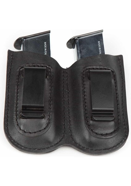 Wolf Holster Deri Şarjör Kılıfı Çiftli Maşalı Siyah Hızlı Çekim
