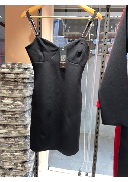 Taşlı Askılı Mini Tasarım Elbise Vıp Collection