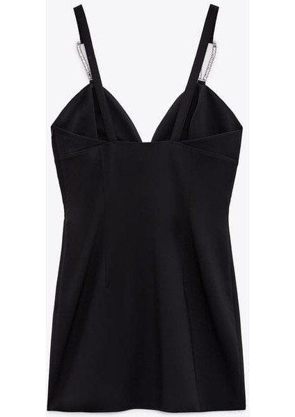 Taşlı Askılı Mini Tasarım Elbise Vıp Collection
