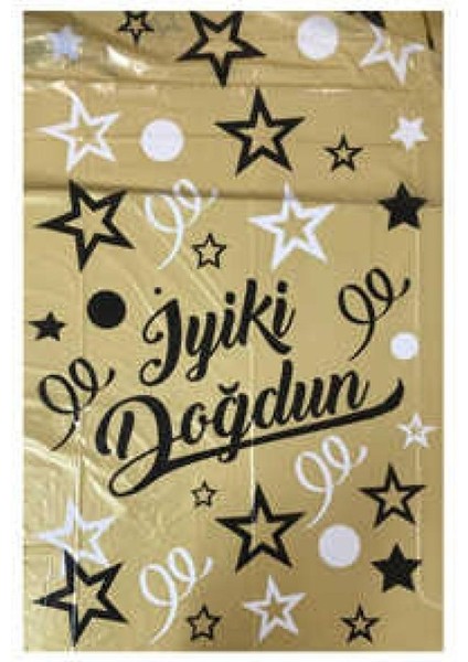 Iyi Ki Doğdun Yazılı Gold Masa Örtüsü