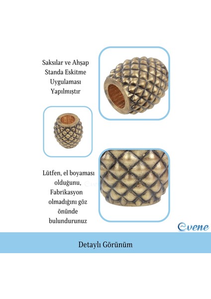 Ahşap Ayaklı Beton Saksı Büyük Boy Set 2 Adet Ananas Model modelleri