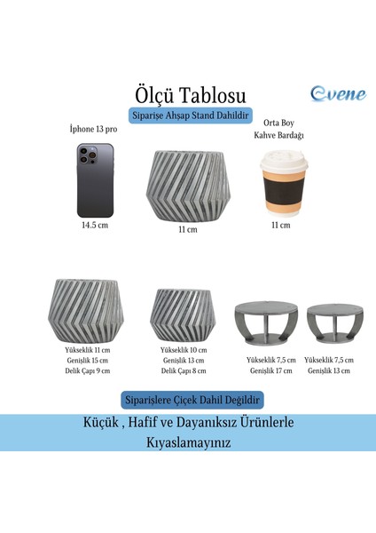Ahşap Ayaklı Beton Saksı Büyük Boy Set 2 Adet Dişli Model fiyatları