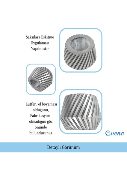 Ahşap Ayaklı Beton Saksı Büyük Boy Set 2 Adet Dişli Model modelleri