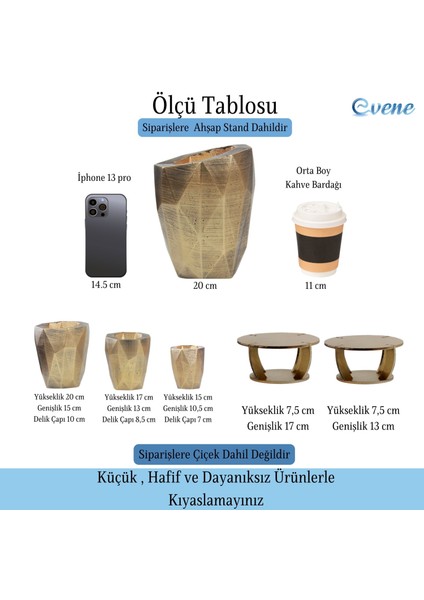 Ahşap Ayaklı Beton Saksı Büyük Boy Set 3 Adet Uzun Poly Model