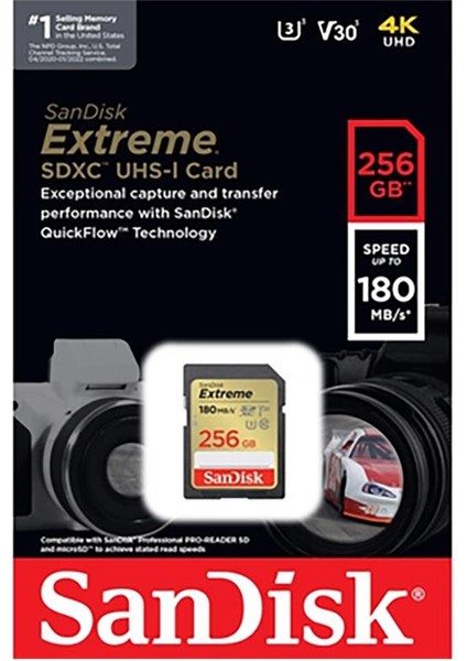 Extreme 256GB 180MB/S Sdxc Hafıza Kartı fırsatları