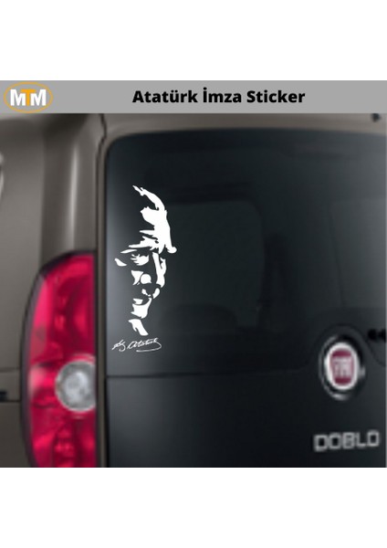 Atatürk Imza Oto Sticker 15 cm Kemal Atatürk Imza