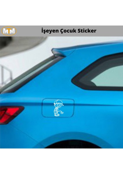 Işeyen Çocuk oto Sticker 15 cm