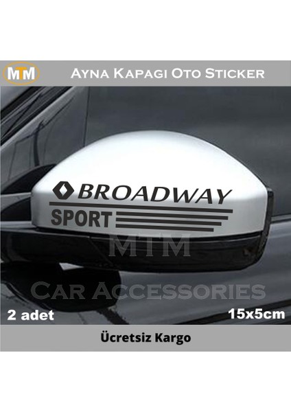 Renault Broadway Ayna Kapağı Oto Sticker (2 Adet)