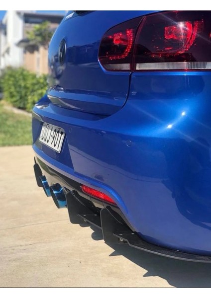 Volkswagen Golf 6 R Arka Tampon Splitter Parlak Siyah