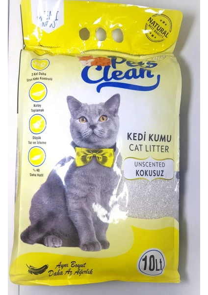 Pets Clean Kedi Kumu Natural Kokusuz 10 Lt