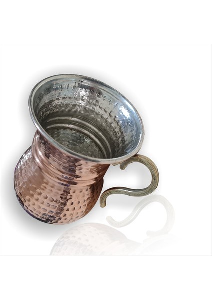 Büyük Antik Retro Dövme Bakır Kalaylı Iç Yüzey Pirinç Kulplu Fıçı Bardak Kupa Fincan Sütlük Maşrapa fiyatları