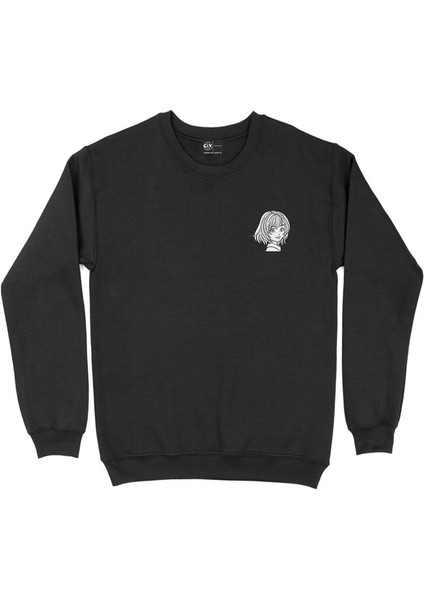 Anime Çizimli Cep Tasarım Baskılı Sweatshirt
