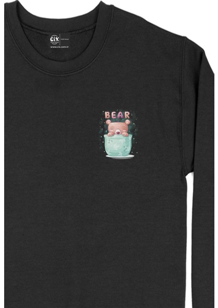 Ayıcık Bear Cep Tasarım Baskılı Sweatshirt