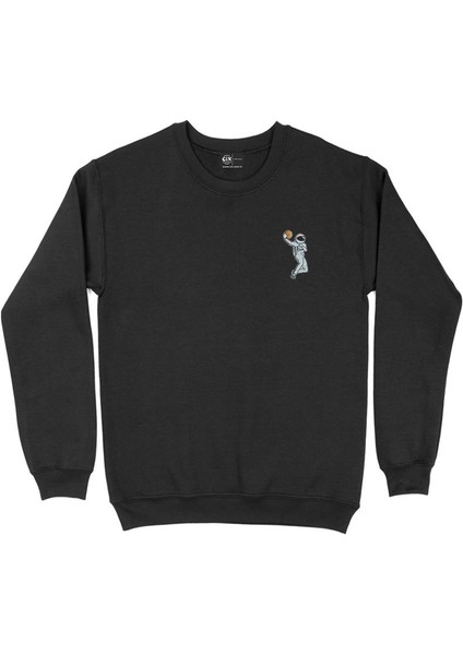 Basketbol Oyuncu Astronot Cep Tasarım Baskılı Sweatshirt