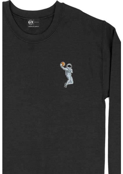Basketbol Oyuncu Astronot Cep Tasarım Baskılı Sweatshirt