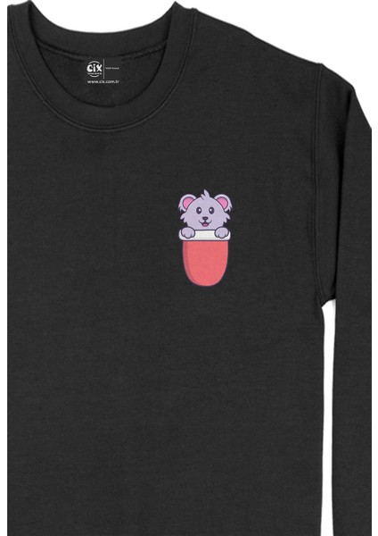 Sevimli Koala Cep Tasarım Baskılı Sweatshirt fiyatları