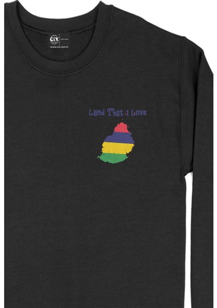 Land That I Love Mauritius Cep Tasarım Baskılı Sweatshirt