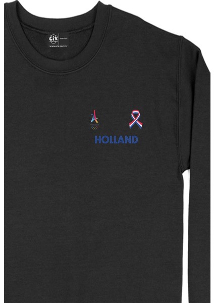 Paris 2024 Yaz Olimpiyatları Hollanda Cep Tasarım Baskılı Sweatshirt
