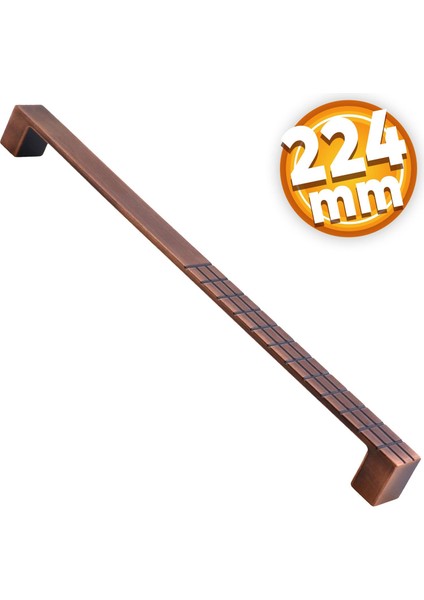 Bihter Desenli Mobilya Mutfak Dolabı Çekmece Dolap Kapak Kulpu Kulbu Antik Bakır 224 mm Metal Kulp
