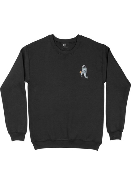 Oyuncu Astronot Basketbol Cep Tasarım Baskılı Sweatshirt