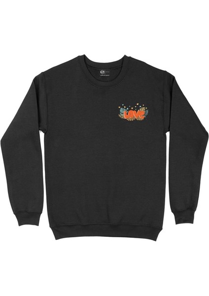Love Aşk Sevgi Cep Tasarım Baskılı Sweatshirt