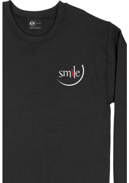 Smile Gülümse Cep Tasarım Baskılı Sweatshirt fiyatları